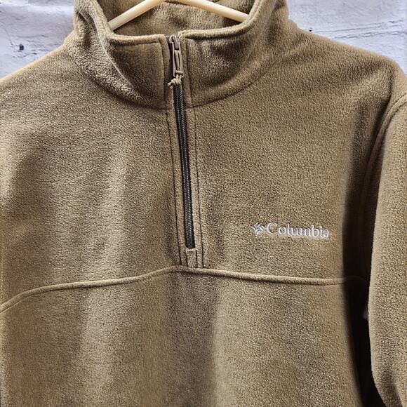 Mens Columbia Light Brown Pullover Full Zip Fleece Jacket Sz M - Very Soft - Picture 3 of 4